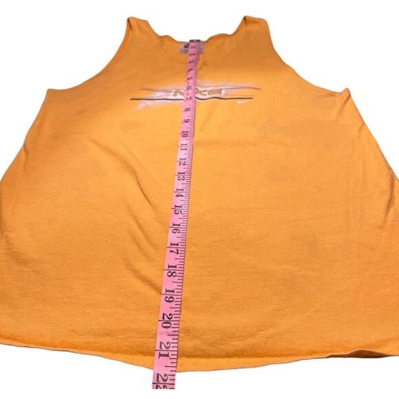 Vintage Nike Tank Top Made in Mexico Size L Yellow Front Back Graphic Retro Soft - Picture 10 of 10